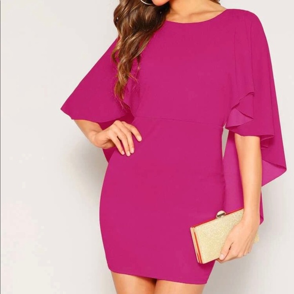 ‼️CLOSET CLEAN UP‼️ Fushia Cocktail Dress - Picture 3 of 4